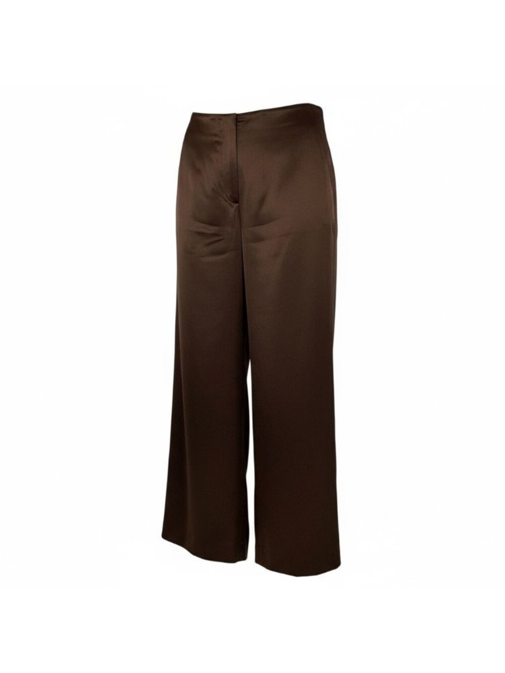 DKNY Silk Brown Wide Leg Pants Slacks sz 12
